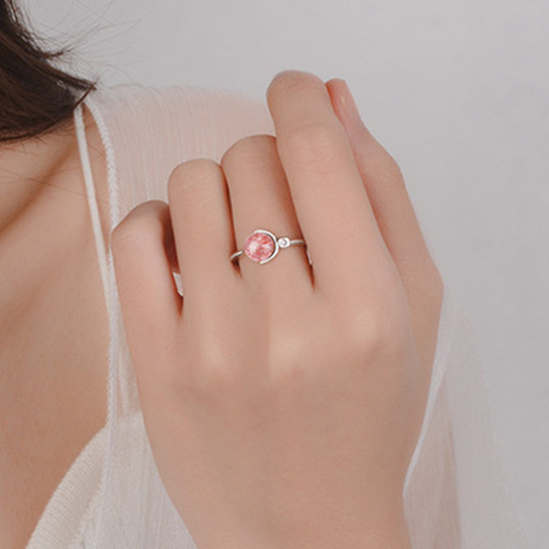 KarmaRipple's Pink Gemstone Soothing Rotation Ring p5