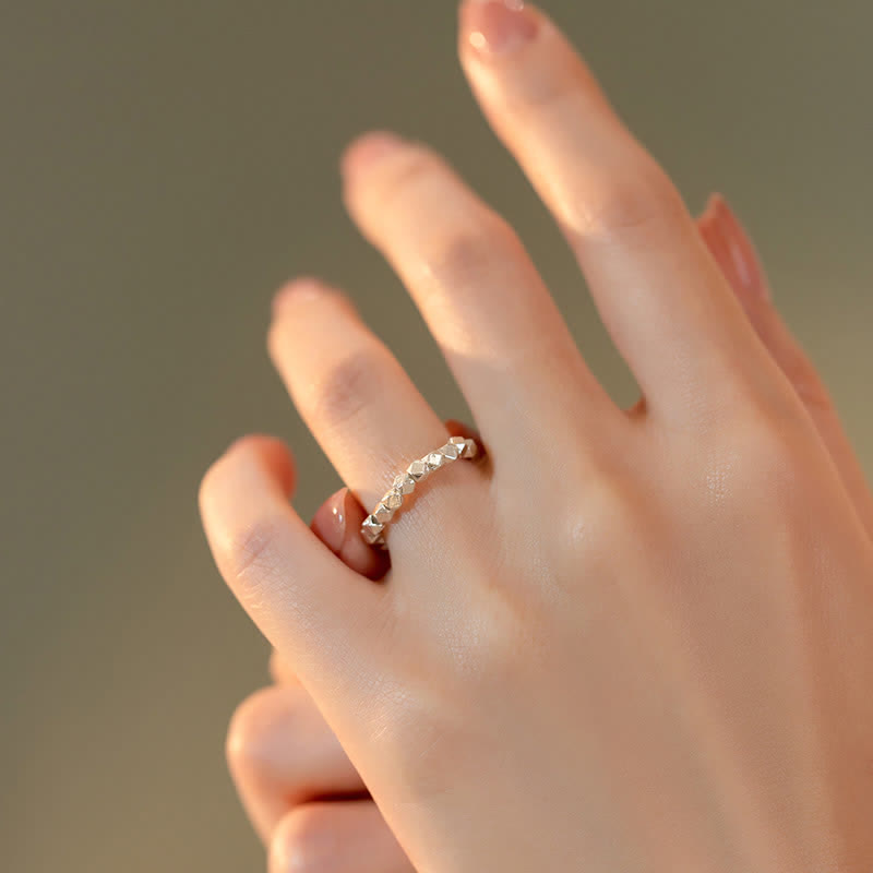 KarmaRipple's 925 Sterling Silver Beaded Blessing Ring p6