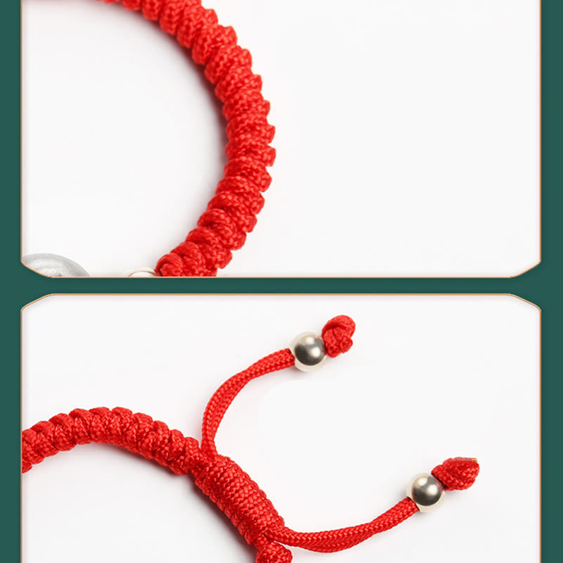 KarmaRipple's 999 Sterling Silver Apple Red Multicolored Rope Fortune Protection Handcrafted Kids Bracelet p13