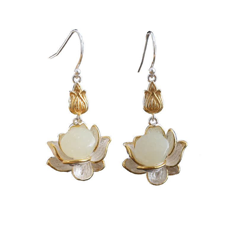 KarmaRipple's Ivory Jade Protection Balance Drop Earrings p12