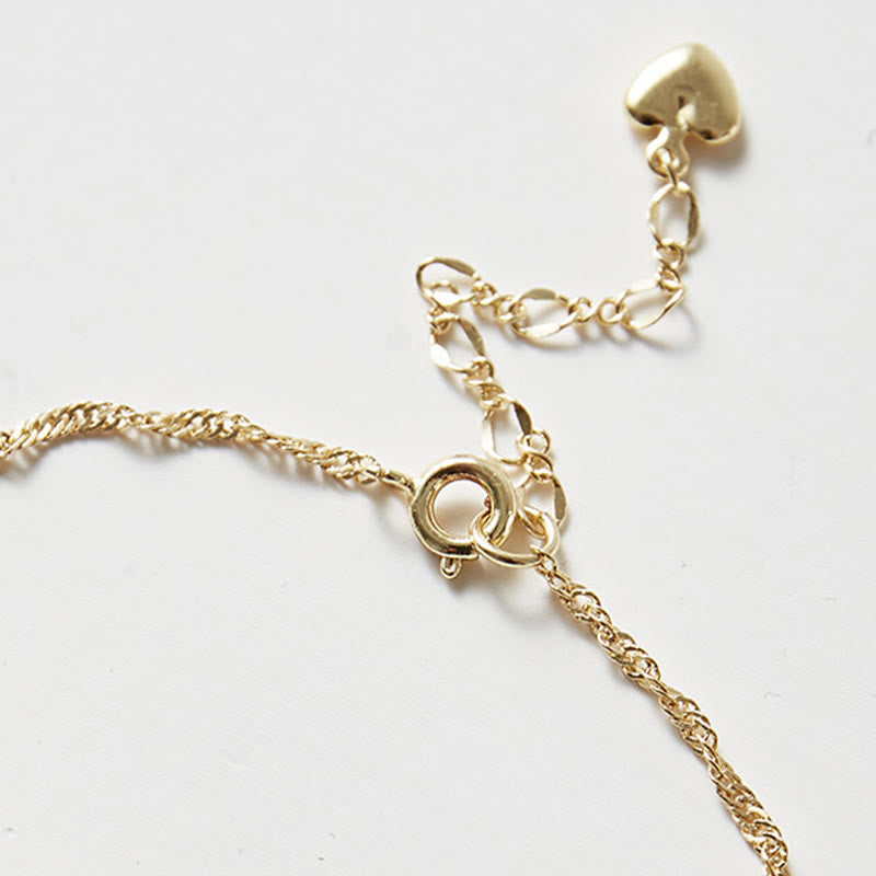 KarmaRipple's 14K Gold Plated Hetian Jade Golden Rose Flower Fortune Chain Bracelet p6