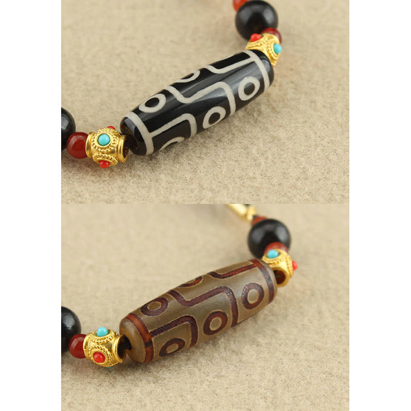 KarmaRipple's Tibetan Nine-Eye Dzi Bead Protection Blessings String Pendant Necklace p13
