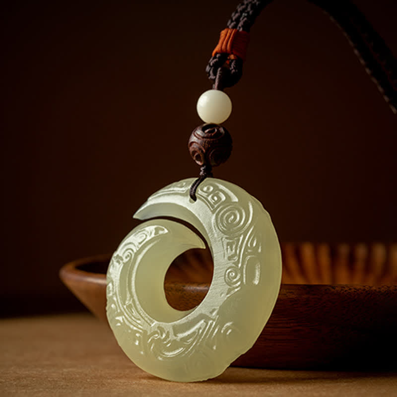 KarmaRipple's Peace Buckle Jade Small Leaf Red Sandalwood Cinnabar Agate Fortune Pendant Necklace p7