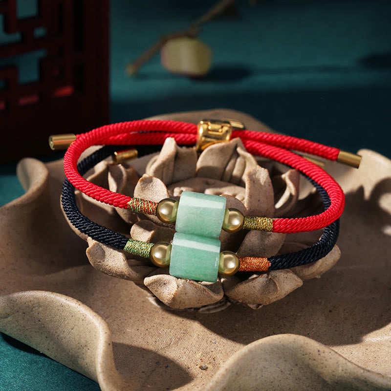 KarmaRipple's Tibet Handmade Green Aventurine Red Stone Malachite Fortune Protection Woven Rope Bracelet p7