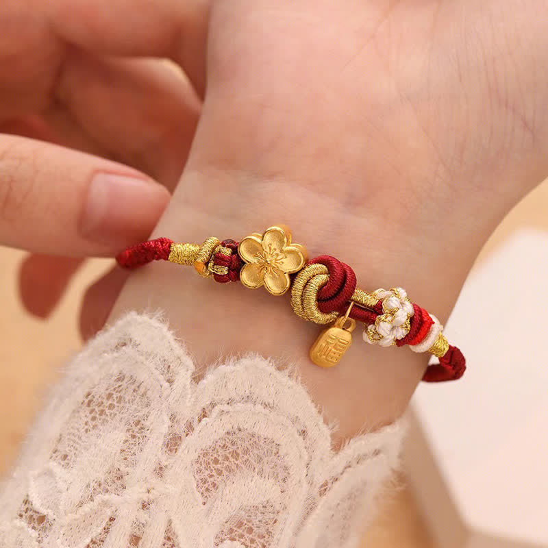 KarmaRipple's Peach Blossom Happiness Talisman Fortune Red String Bracelet p11