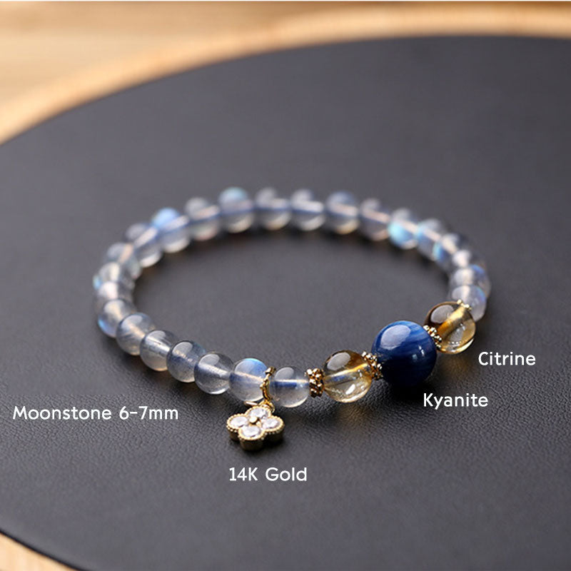KarmaRipple's Authentic Moonstone Flower Chram Balancing Beadwork Bracelet p11
