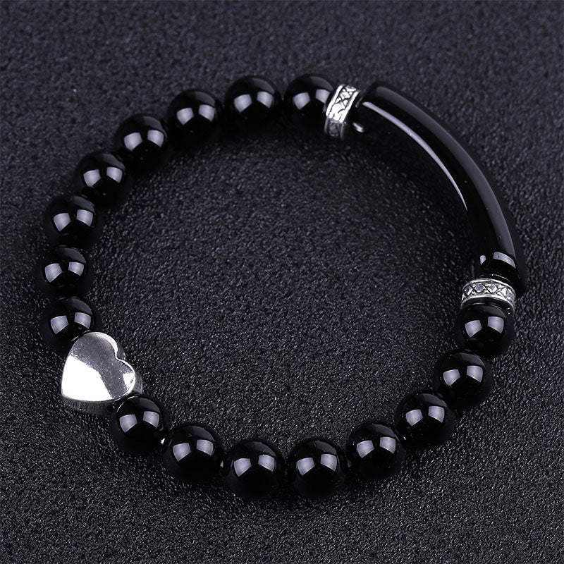 KarmaRipple's Authentic Gemstone Beadwork Unisex Heart Bracelet ( p19