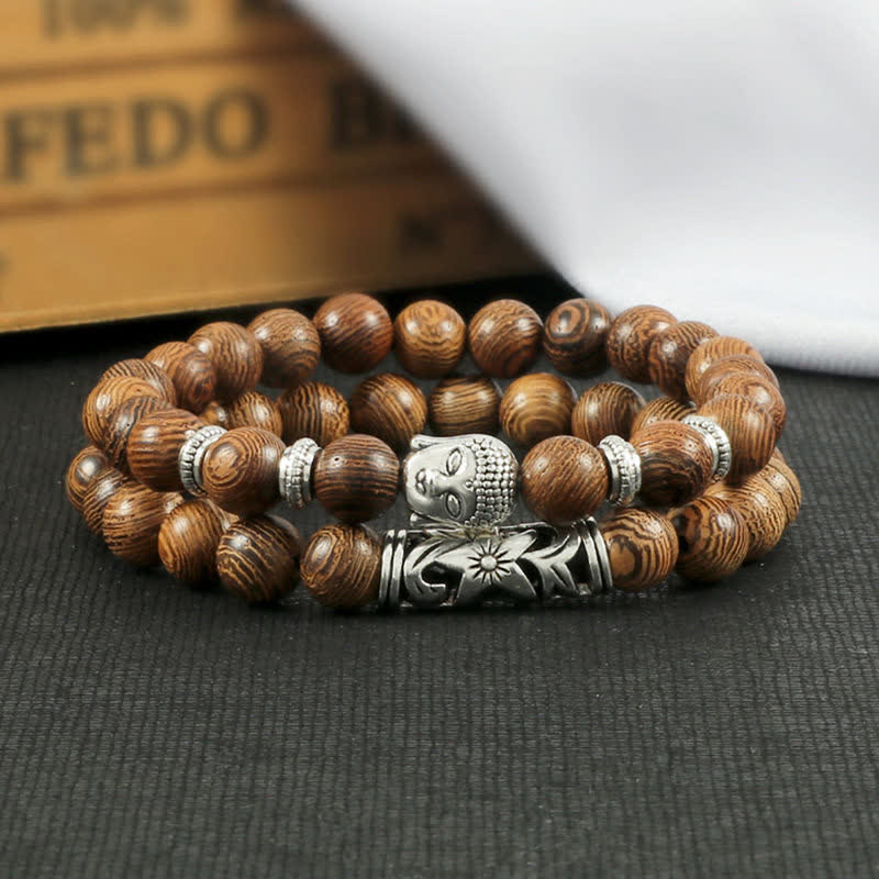 KarmaRipple's 2Pcs Authentic Gemstone Agate Buddha Protection Bracelet p17