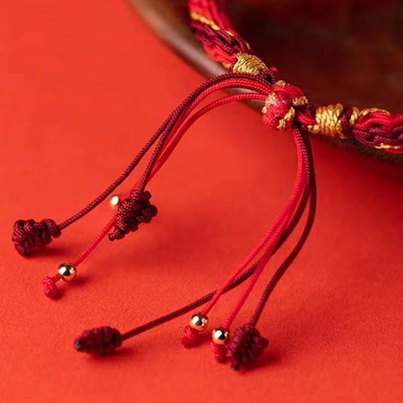 KarmaRipple's Five Directions Gods of Wealth Handmade Reincarnation Weave Protection String Braid Bracelet p10