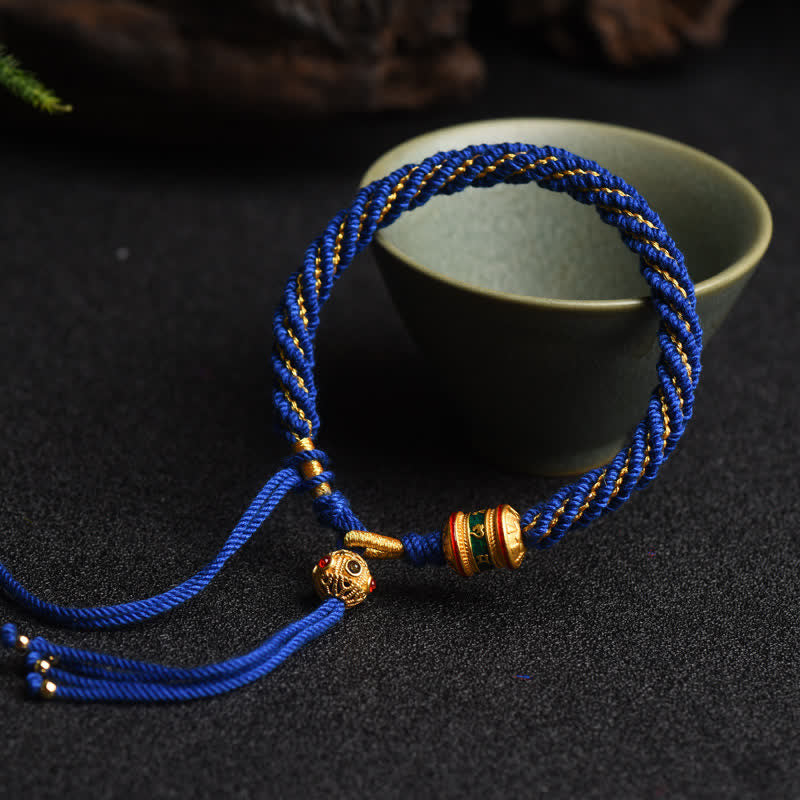 KarmaRipple's Tibetan Handmade Fortune Prayer Wheel Bead Talisman Weave Colorful String Bracelet p16