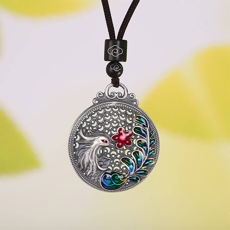 KarmaRipple's 990 Sterling Silver Phoenix Fortune Protection Pendant Necklace p8