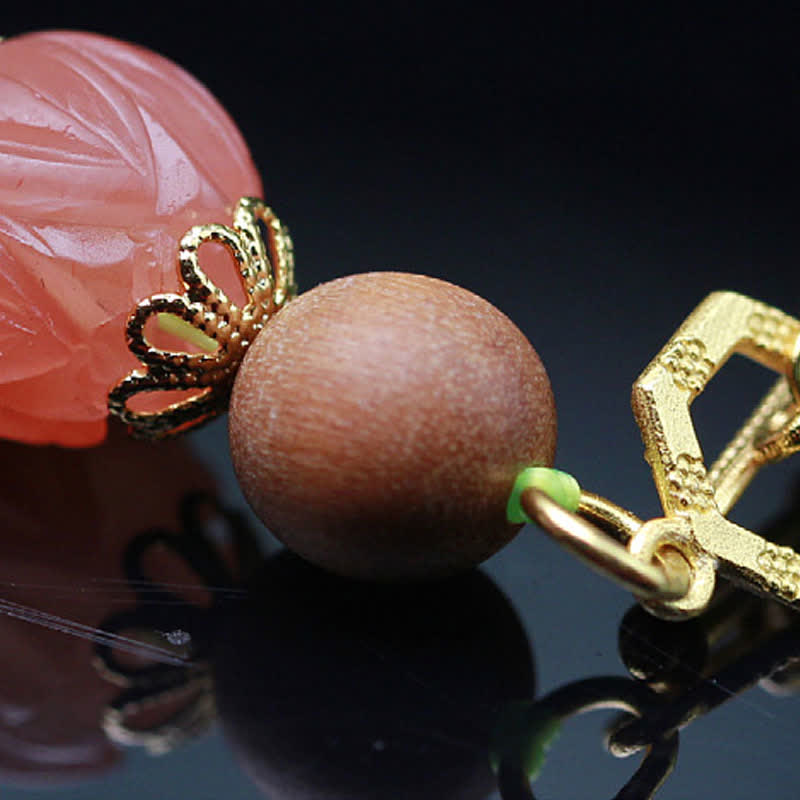 KarmaRipple's Authentic Hetian Jade Amber Lotus Red Agate Fortune Abundance Bracelet p6