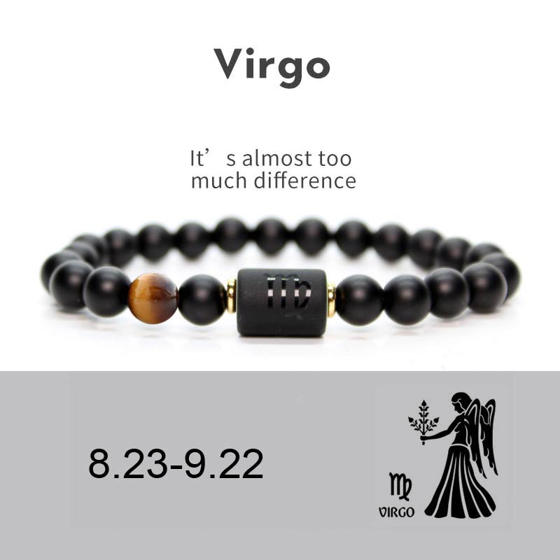 KarmaRipple's 12 Constellations of the Zodiac Black Onyx Adjustable Bracelet p5