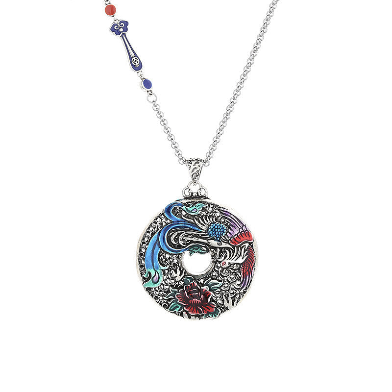 KarmaRipple's Phoenix Peony Flower Fortune Protection Pendant Necklace p7