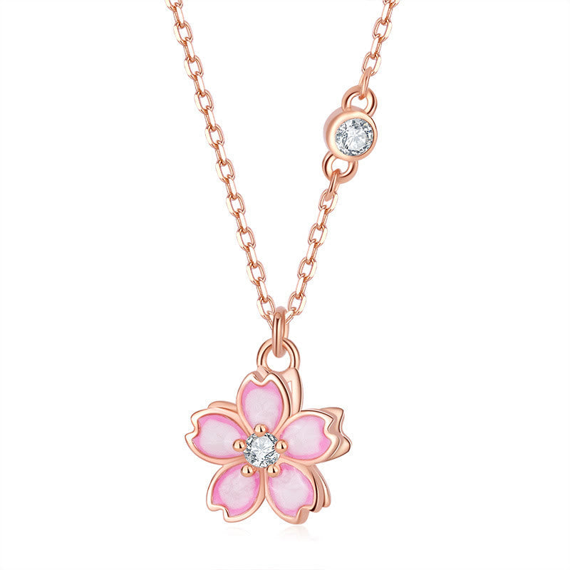 KarmaRipple's 925 Sterling Silver Cherry Blossom Flower Rotatable Protection Pendant Necklace p7