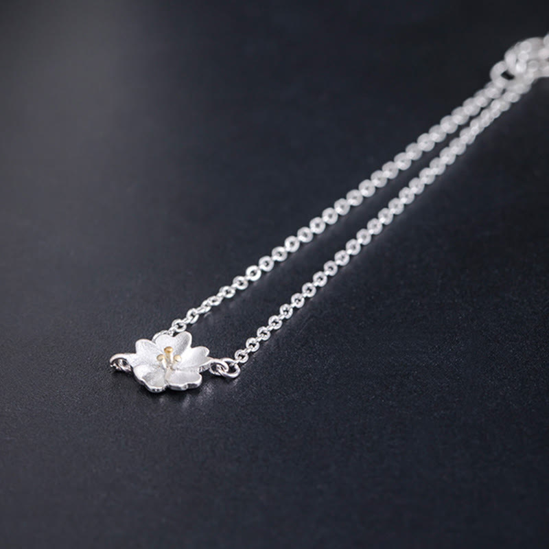 KarmaRipple's 925 Sterling Silver Cherry Blossom Blessing Chain Bracelet p5