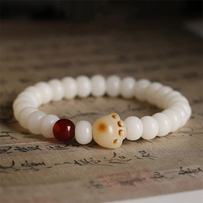KarmaRipple's Authentic Bodhi Seed Lovely Paw Fortunate Cat Bracelet p1