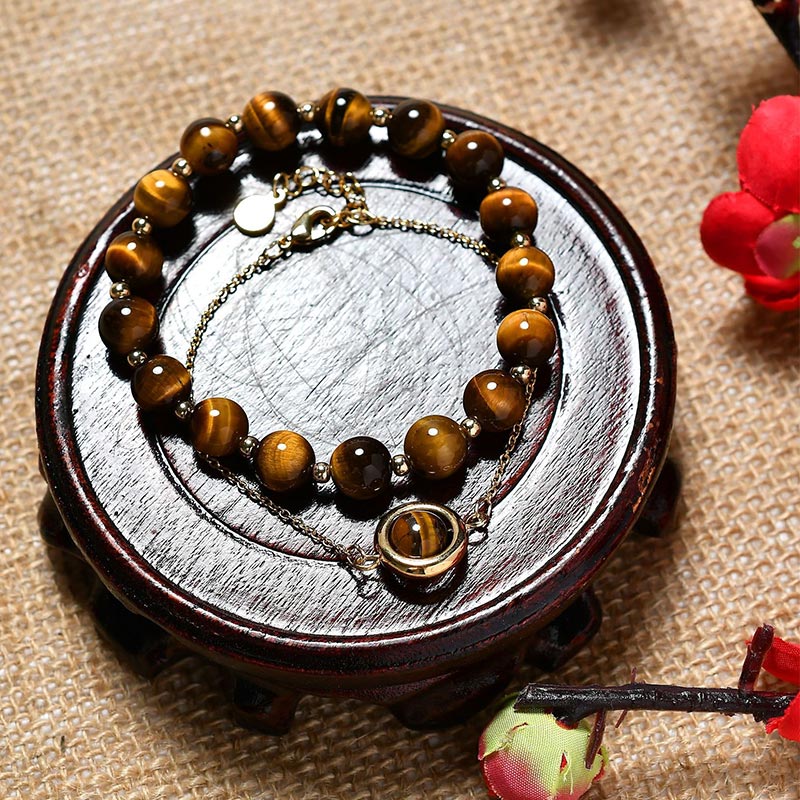 KarmaRipple's Sun Stone Strawberry Quartz Gemstone'sitive Bracelet p33