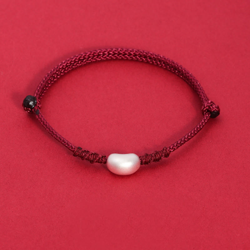 KarmaRipple's 999 Sterling Silver Bean Design Fortune Connection Handmade Woven Bracelet p2