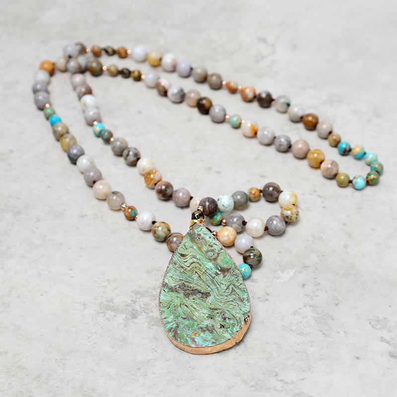 KarmaRipple's Authentic Ocean Picasso Jasper Beaded Balancing Neckace p6