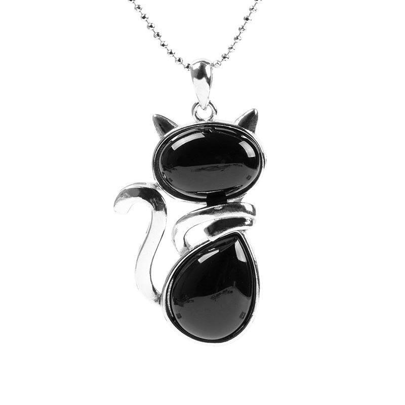 KarmaRipple's Cat Pattern Authentic Gemstone Protection Pendant Necklace p32