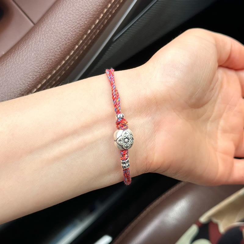 KarmaRipple's 999 Sterling Silver Persimmon Fortune Multicolored Woven Bracelet p26