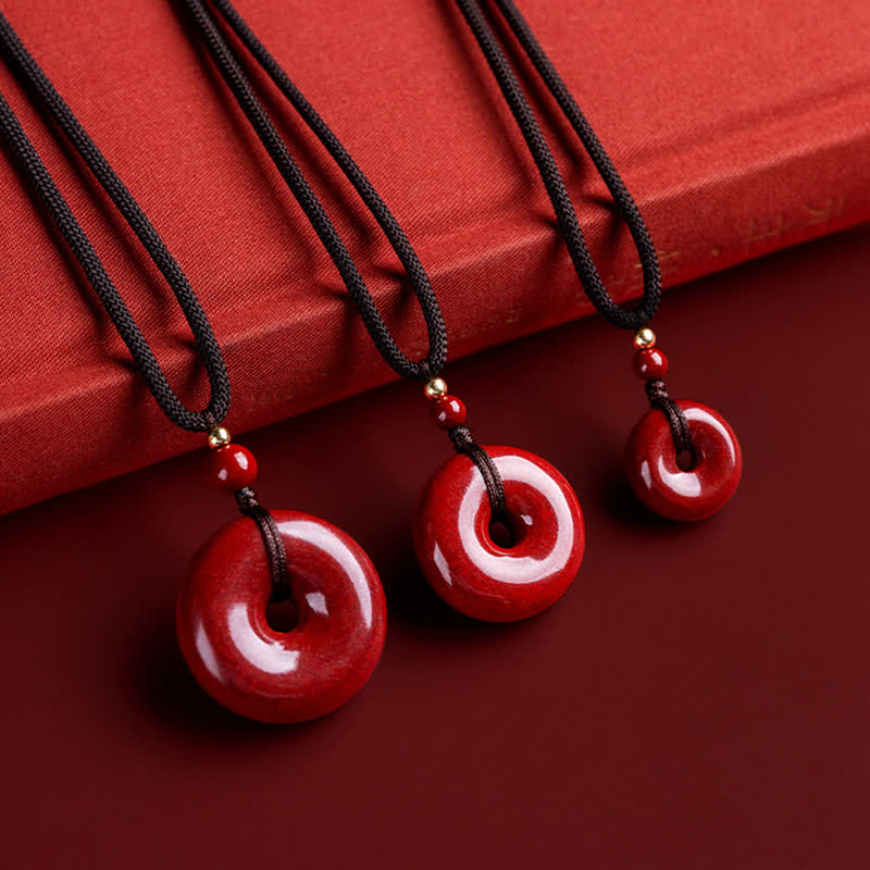 KarmaRipple's Cinnabar Peace Buckle Calm Blessing Pendant Necklace p11