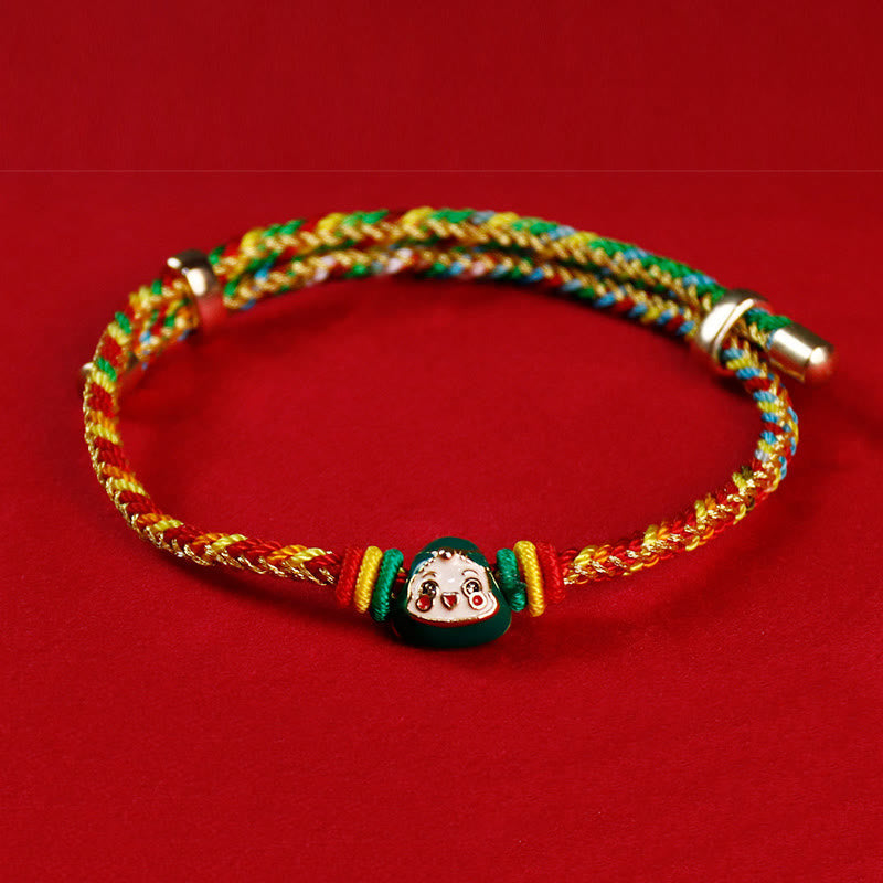 KarmaRipple's Colorful Rope Zongzi Pattern Fu Character Fortune Handmade Bracelet p31