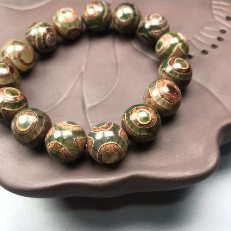 KarmaRipple's Three-eyed Dzi Bead Sardonyx Fortune Bracelet p3