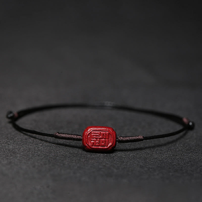 KarmaRipple's Handmade Plum Blossom Four Leaf Clover PiXiu Lotus Koi Fish Cinnabar Blessing Braid Bracelet p45