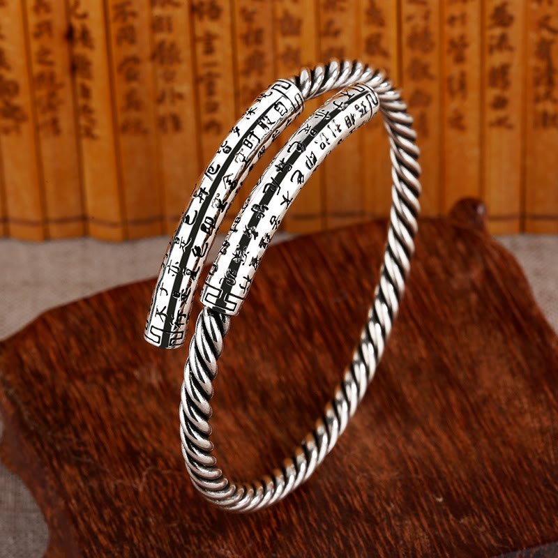 KarmaRipple's Retro Heart Sutra Twisted Design Pattern Balance Bracelet Bangle p2