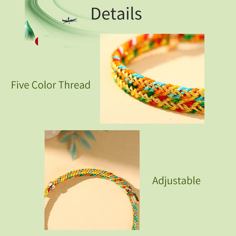 KarmaRipple's Colorful Rope Zongzi Pattern Fortune Handmade Child Adult Bracelet p23