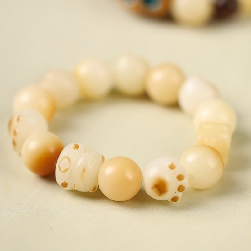 KarmaRipple's Authentic Bodhi Seed Sandalwood Fortunate Cute Cat Head Paw Claw Peace Bracelet p16