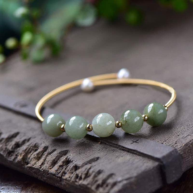 KarmaRipple's Jade Abundance Fortune Blessing Bracelet Bangle p1