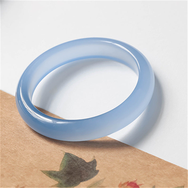 KarmaRipple's Blue Chalcedony Emotional Balance Bracelet Bangle p1