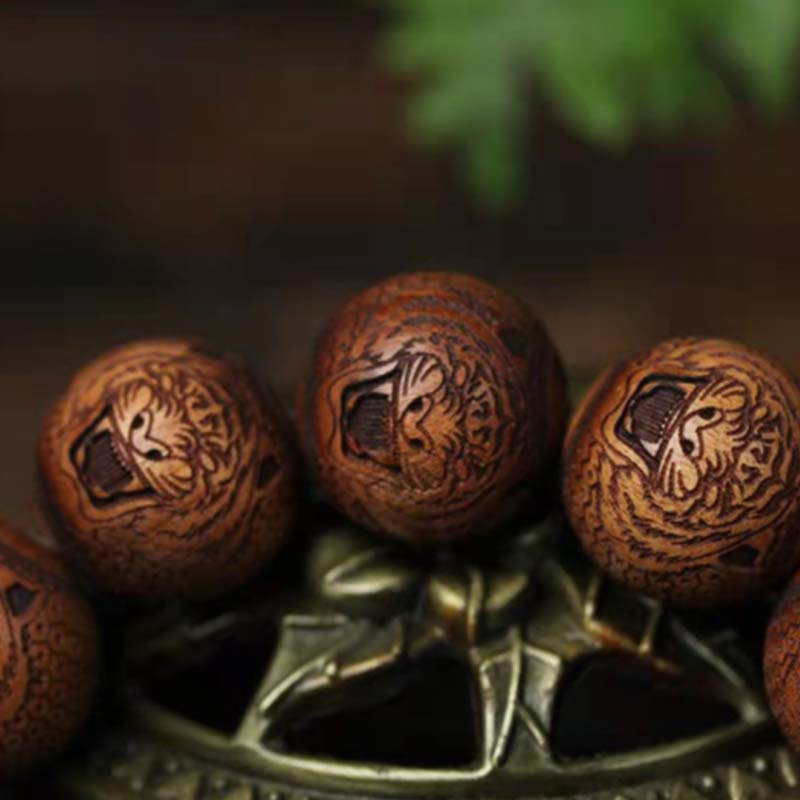 KarmaRipple's Tibetan Rosewood Engraving Tiger Protection Bracelet p5
