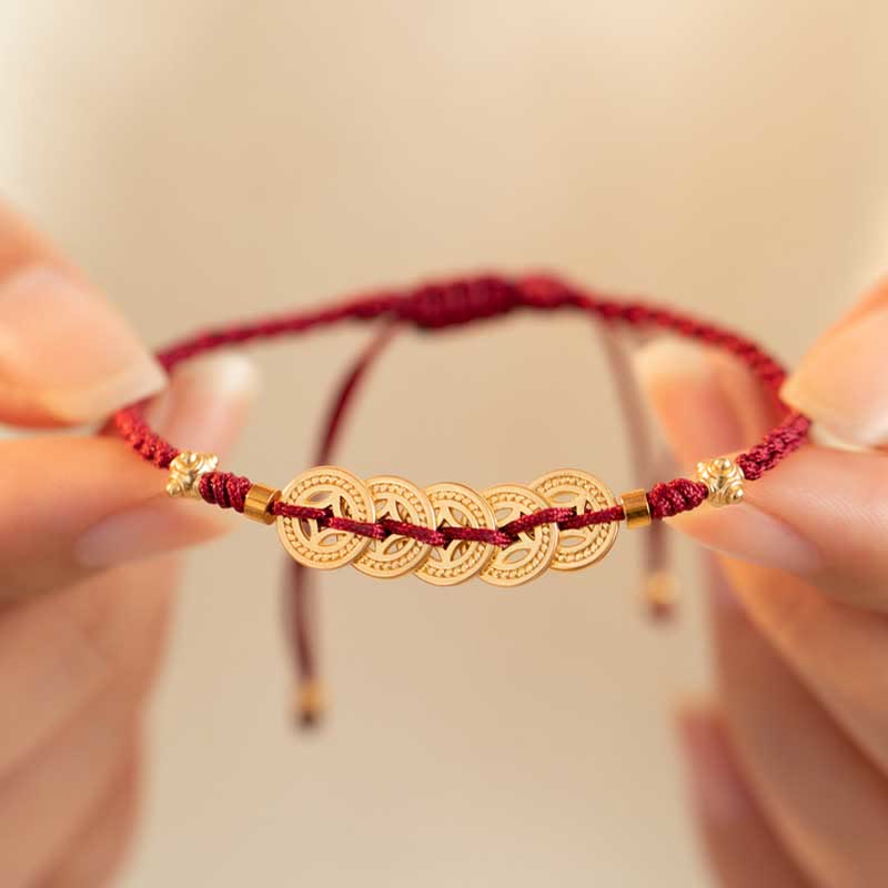 KarmaRipple's Bronze Coin Fortune Tree Fortune Strength Woven Bracelet p14