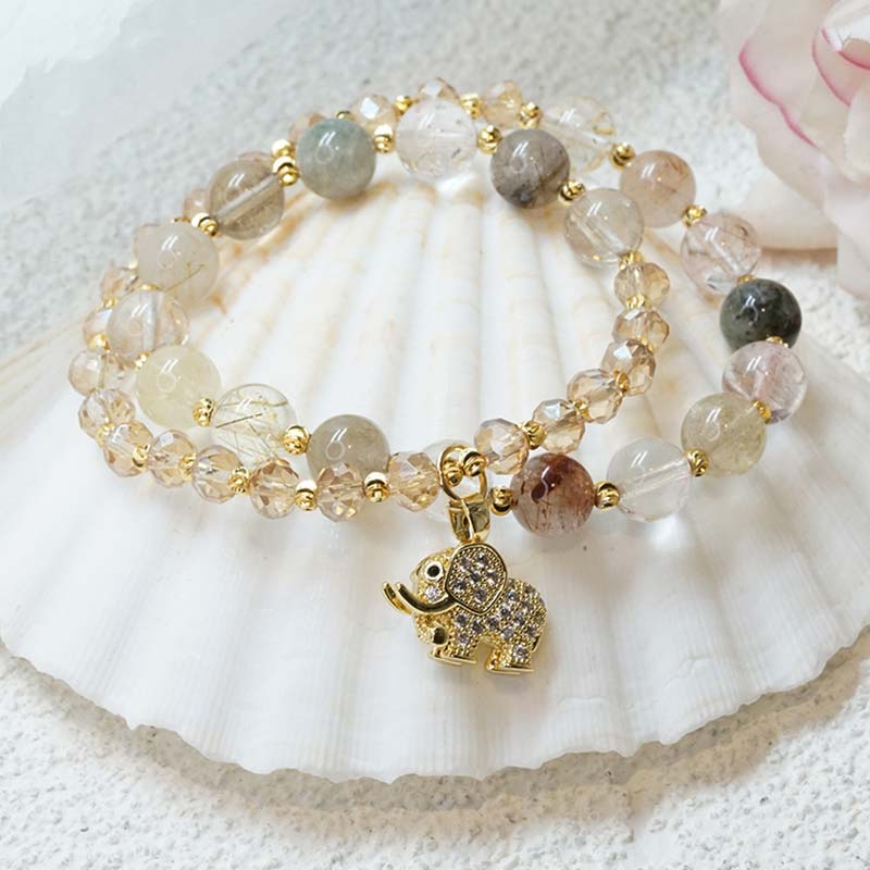 KarmaRipple's Rose Quartz Elephant Balancing Energy Talisman Bracelet p8