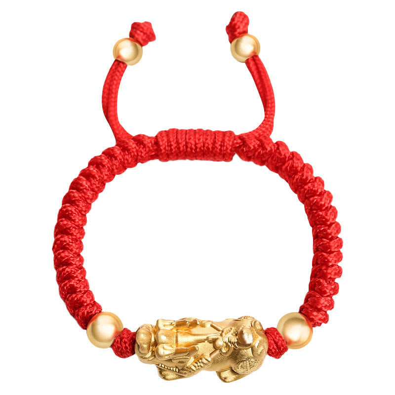 KarmaRipple's 999 Sterling Silver PiXiu Wealth King Kong Weave String Woven Kids Child Bracelet p11