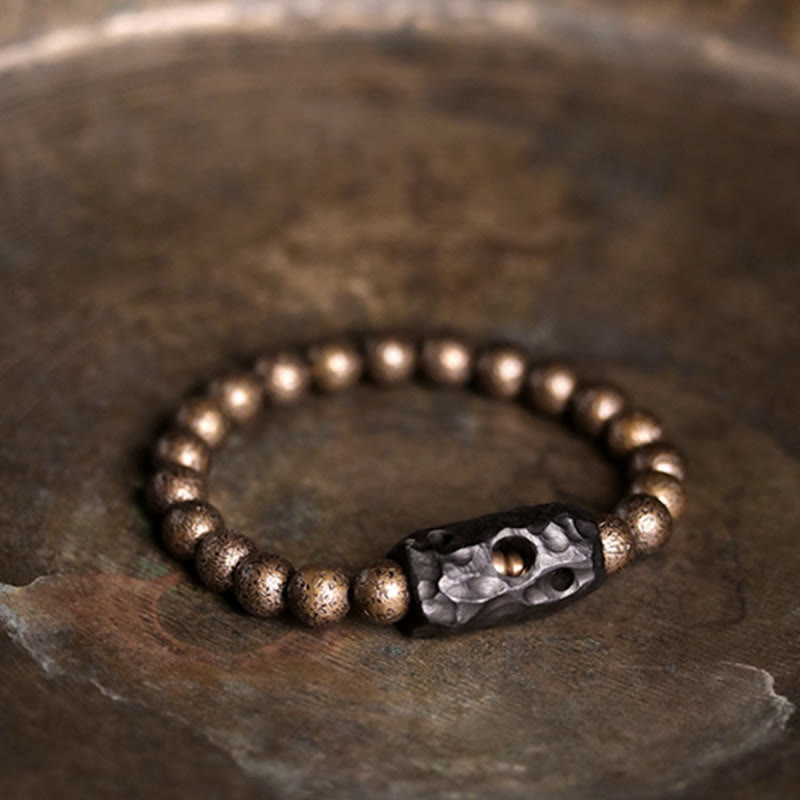 KarmaRipple's Tibet Ebony Wood Bronze Peace Balance Beaded Bracelet p8
