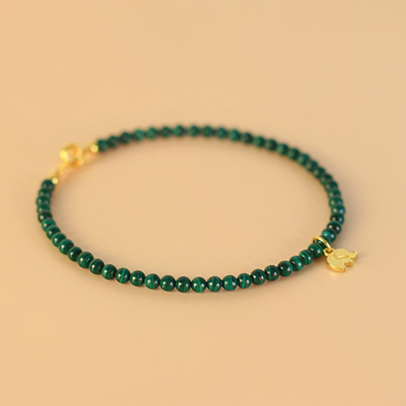 KarmaRipple's Authentic Malachite Elephant Anti-Anxiety Talisman Bracelet p13