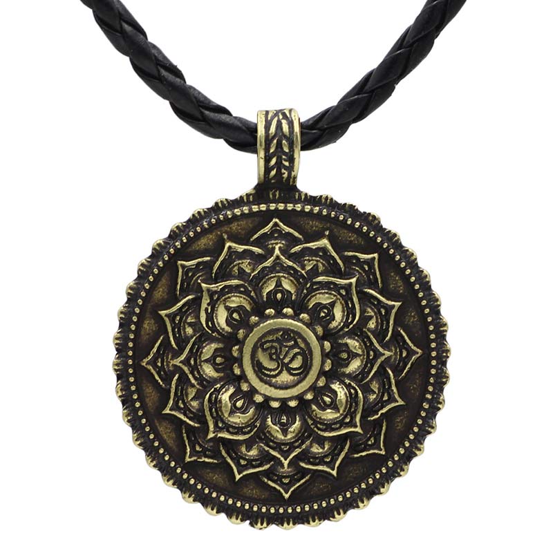 KarmaRipple's Six True Words Love Peace Flower Pattern Pendant ( p16