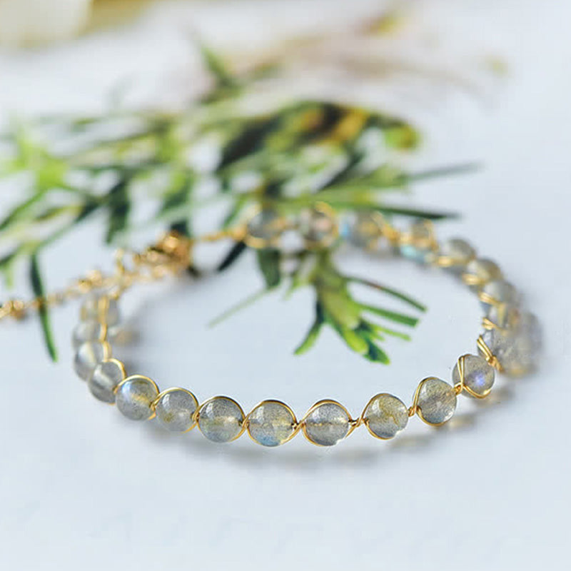 KarmaRipple's Authentic Moonstone 14K Gold Balancing Positive Bracelet p5