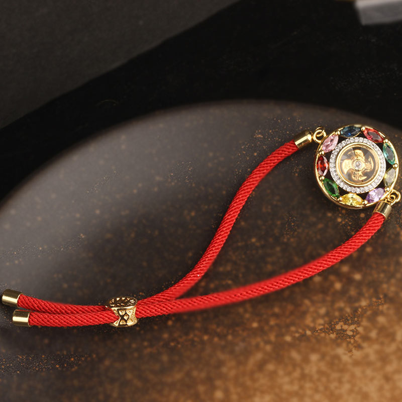 KarmaRipple's Colorful Zircon Bronze Wealth Fortune Rotation Bracelet Pendant Necklace p19