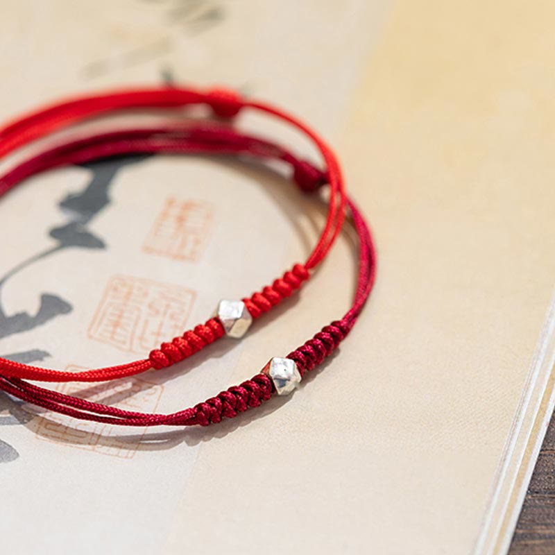 KarmaRipple's 925 Sterling Silver Fortune Bead Protection Red String Woven Bracelet p8