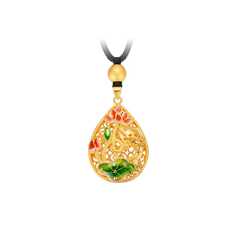 KarmaRipple's Koi Fish Lotus Flower Leaf Bronze Fortune Pendant Necklace p8