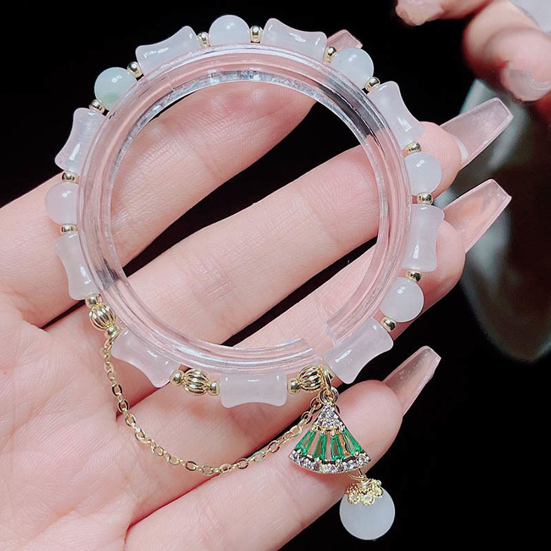 KarmaRipple's Tianshan Ivory Jade Bamboo Pattern Fortune Blessing Bracelet p6