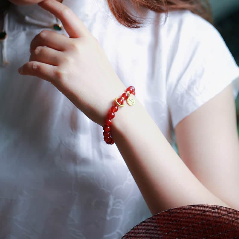 KarmaRipple's Authentic Red Agate Blessing Letter Confidence Bracelet p3