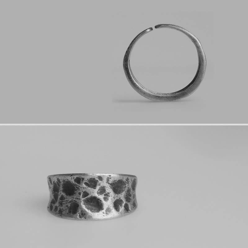 KarmaRipple's 925 Sterling Silver Bump Texture Design Protection Ring p7