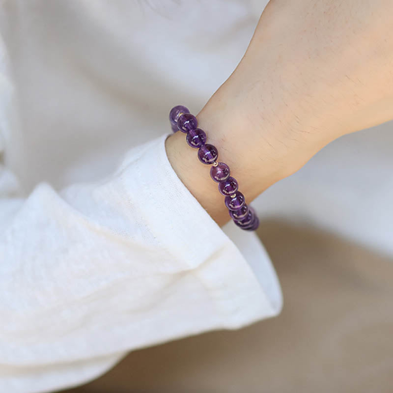 KarmaRipple's Amethyst Gemstone Moon Star Balancing Bracelet p4